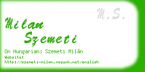 milan szemeti business card
